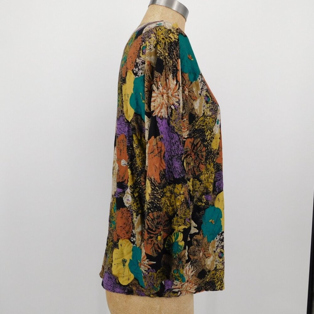 Lot Of 2 Kyu pi te (Korean Brand) Women Multicolor Floral Blouse NO SIZE TAG - Picture 5 of 14